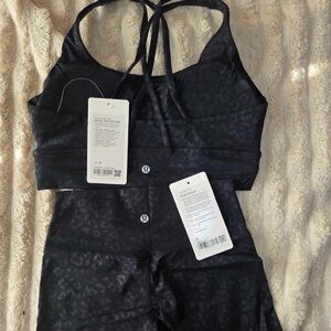 Lululemon Athletica Black leopard print set